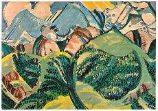 August Babberger, Eiger Mönch und Jungfrau (1917), Repro nach der Hausener Ortschronik von 1985