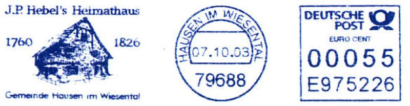 Hausen Im Wiesental Poststempel Aus Hausen Im Wiesental